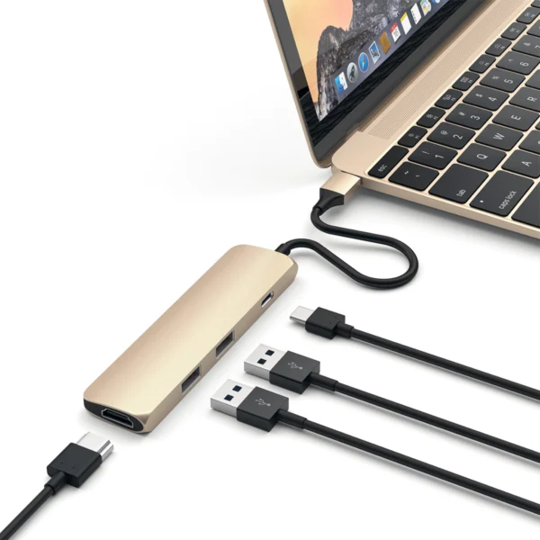 Hub slim (Gold) - SATECHI - Imagen 4